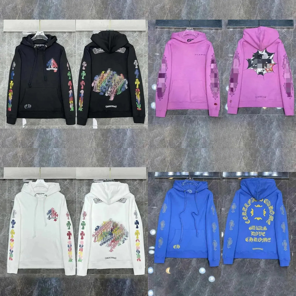 Chrome Mens Hoodies Designer Hoodie Long Slved TShirt Pullover Sanskrit Cross Printed Hooded Sweatshirts Cardigan Men Women Strt Casual Zip Up Jackets c91