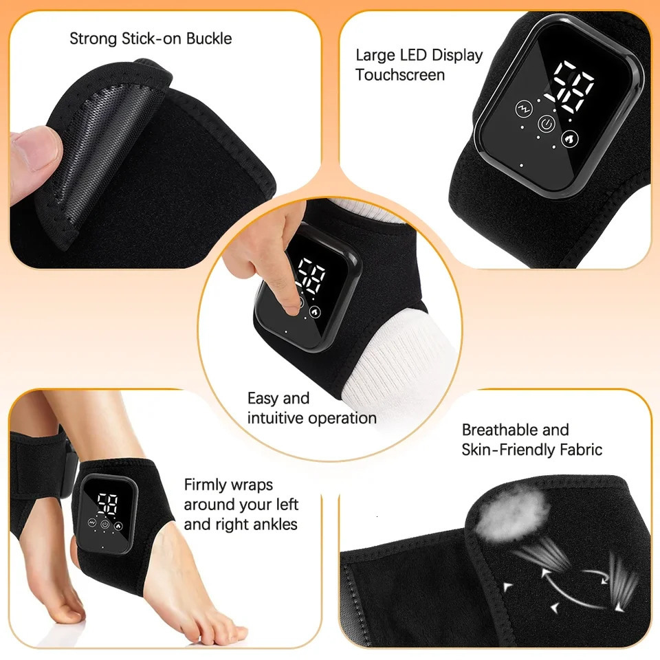 Electric Ankle Heating Massage Compress Vibration Foot Massage 3 Heating Level Ankle Joint Brace Wrap Foot Warmer Massage 251217