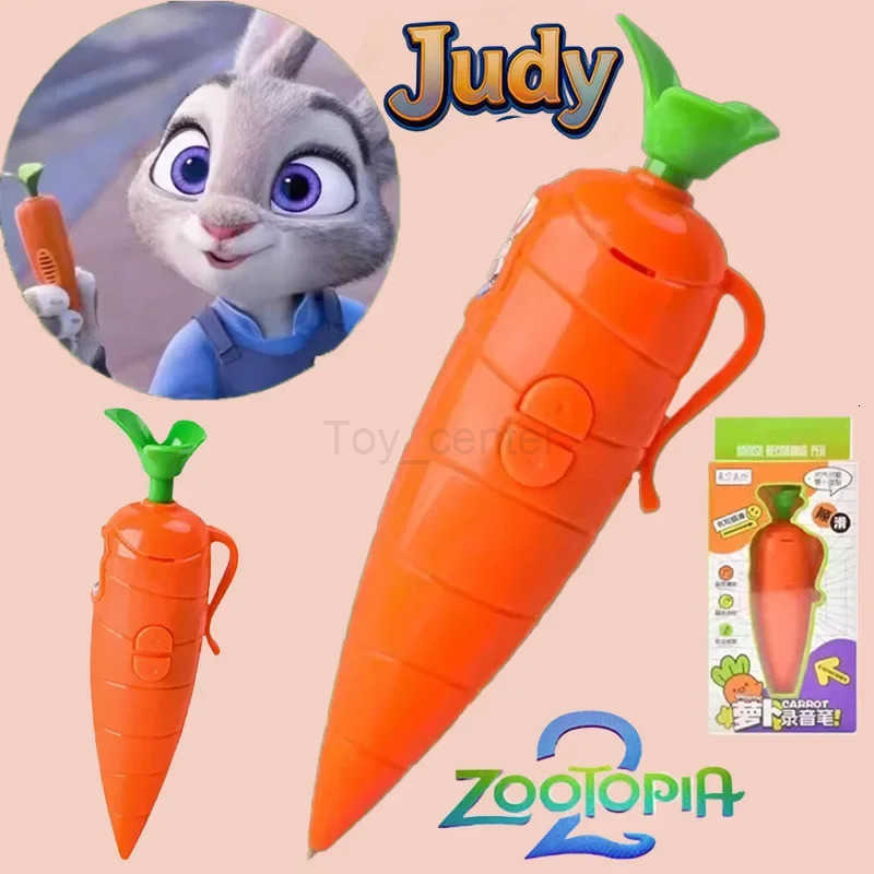 Disney NEW Zootopia Judy Carrot-Shaped 2-in-1 Voice Recorder Ballpoint Pen 60Sencond Recording Function Stationery Ballpoint Pen H251220