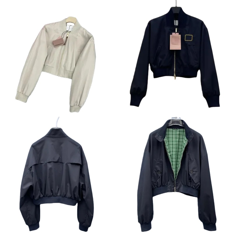 Luxury Letters Cropped Blouson Jacket For Women Designer Long Sleeve Zipper Stand Collar Jackets Autumn Spring Street Style Outerwear Coat dh377