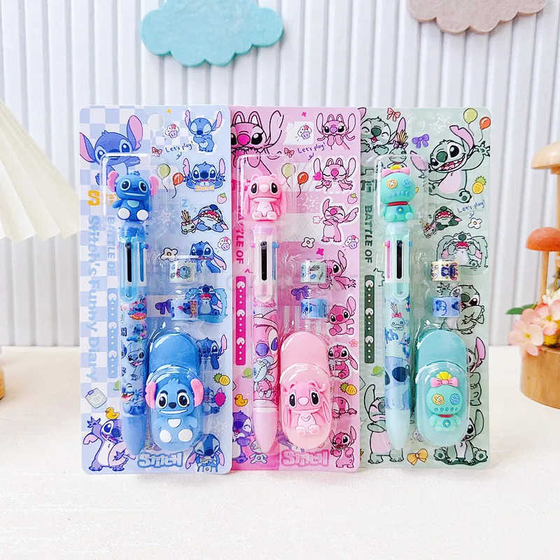 Disney Wholesale Stitch Stationery Set Colors Ballpoint Pen Correction Tape Stitch Tape Stitch Notebook Girl Christmas Gift H251220