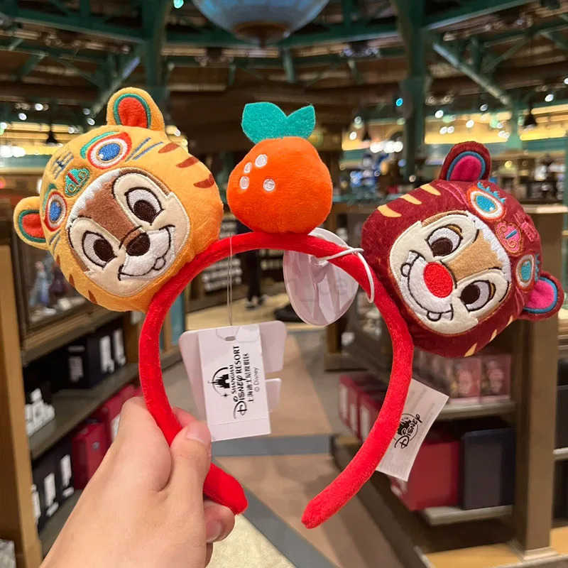 Disney Original Mickey Ears Headband Shanghai Disneyland Minnie Leather Headband Hairband Sequin Bow Party Hair Accessories H251220