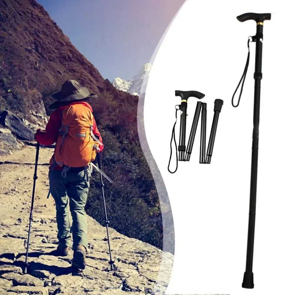 Telescopic Walking Stick - Aluminum Alloy Folding Hiking Pole for Trekking Elderly Support G251220