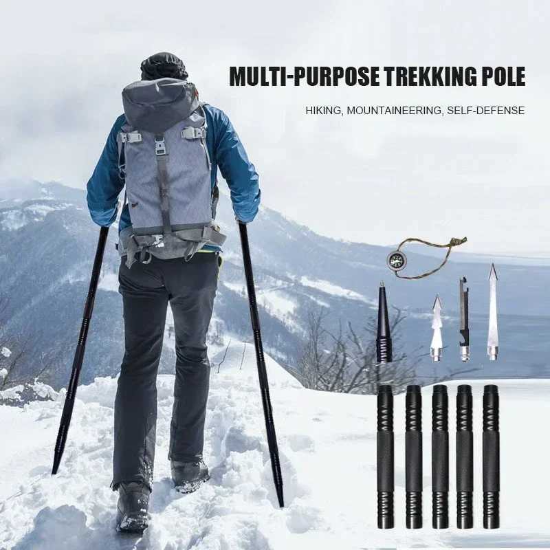 CEOI GWOK New Arrival Multi-functional Walking Stick Perfect Outdoor Companion Five Sections Length 107cm Trekking Poles G251220