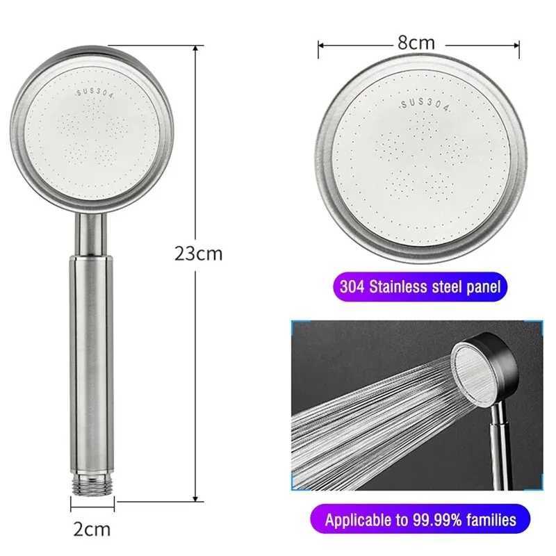 SUS 304 Stainless Steel Bathroom Handheld Shower Head High Pressure Water Saving Sprayer Nozzle Supercharged Rainfall Showerhead C251220