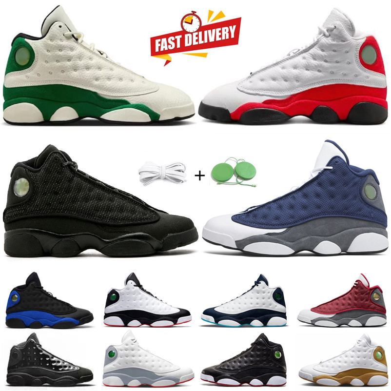 Big Size Basketball Shoes Men Sneaker True Red Black Cat Flint Playoffs University French Brave Blue Obsidian Pine Lucky Green Royal Man 13s Trainers Sports Sneakers