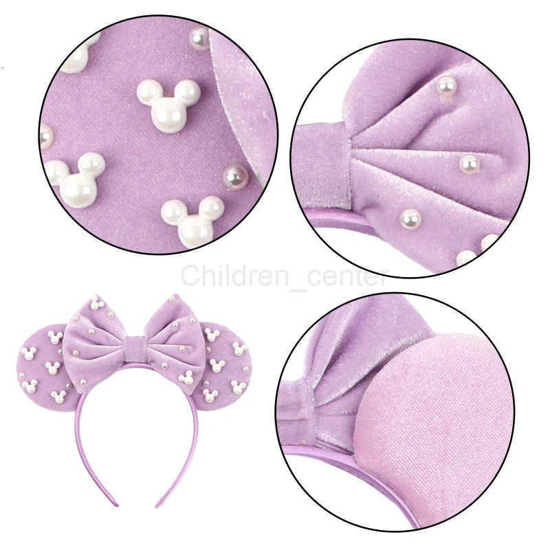Disney Mickey Girl 33 Velvet Ear Headband For Girls Soft Butterfly Knot Headband Halloween Party Christmas Hair Accessories H251220