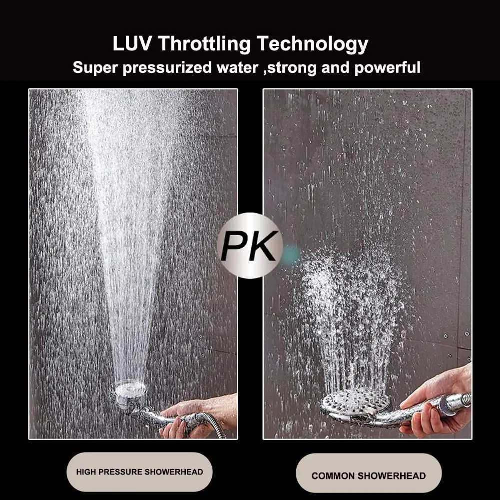 Bathroom 3 Modes Adjustable Shower Head High Pressure Water Saving Nozzles Sprayer One Key Stop Water Showerhead Jetting Shower C251220