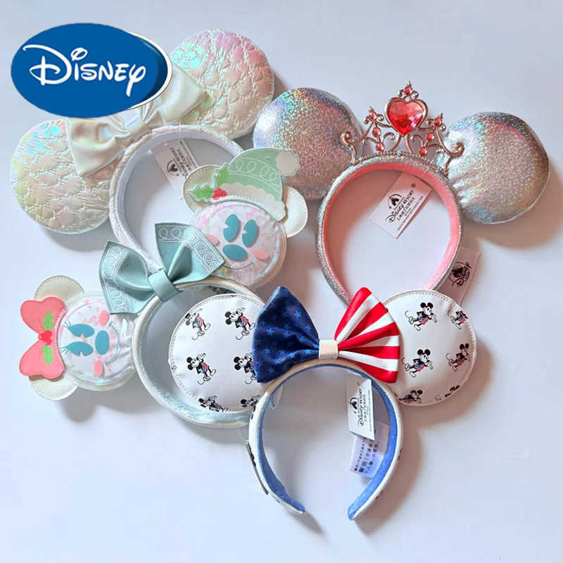 Disney Sequin Headband Mickey Mouse And Friends Ear Star-Spangled Banner Headband For Adults Disneyland Headwear Birthday Gift H251220