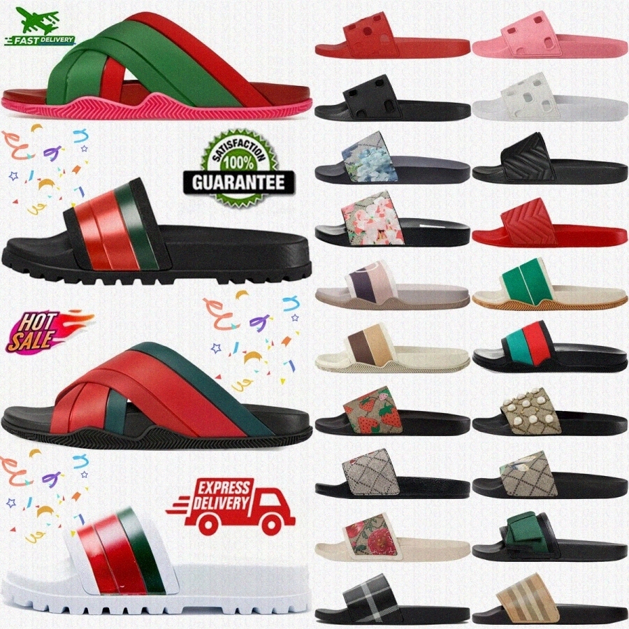 Designer slides Web slippers Princetown slide sliders Original Pink Rubber slipper Pursuit Pool Matelasse White Black Leather Interlock3DNP#