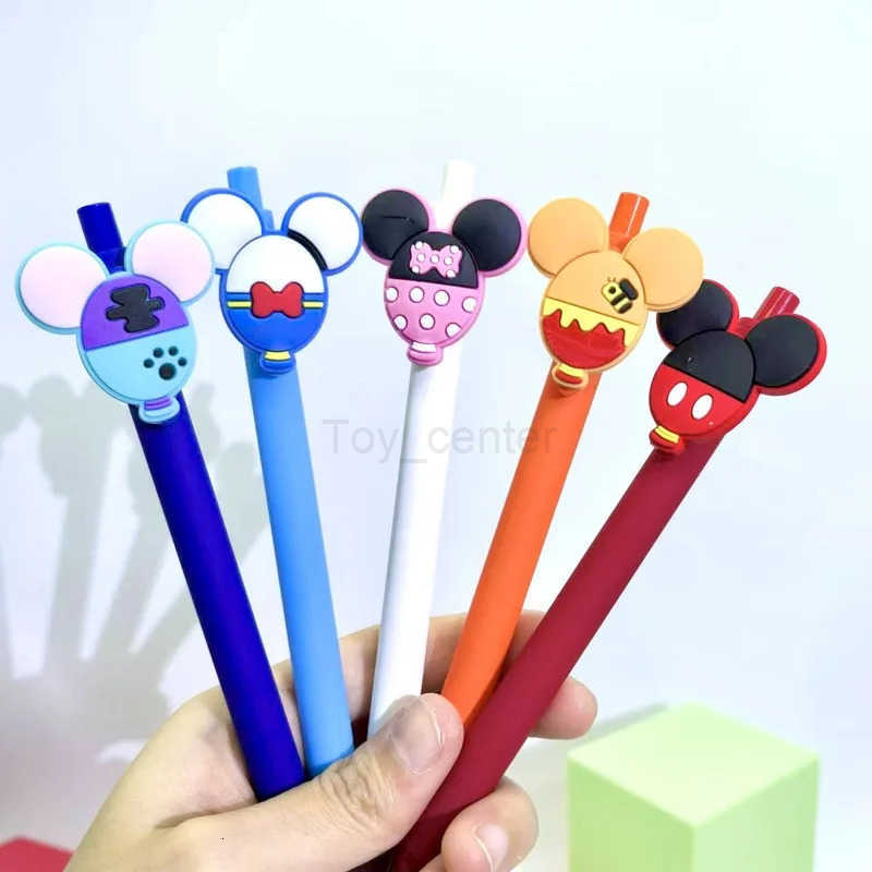 Disney Mickey Neutral Pen Cartoon Head Shape Ballpoint Pen 05mm Student Creative Stationery Office Signature Pen Gift Pen H251220
