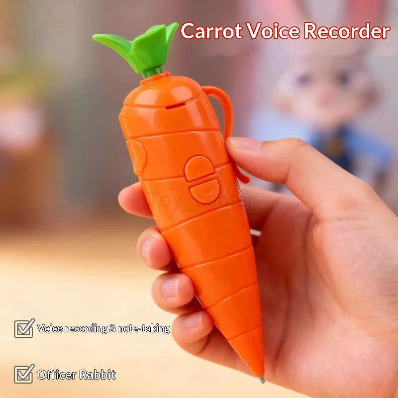 Disney Zootopia Judy Carrot Shaped Cute Cartoon Recording Pen Toy Student Stationery Ballpoint Pen School Supplies Collectible Figures H251220