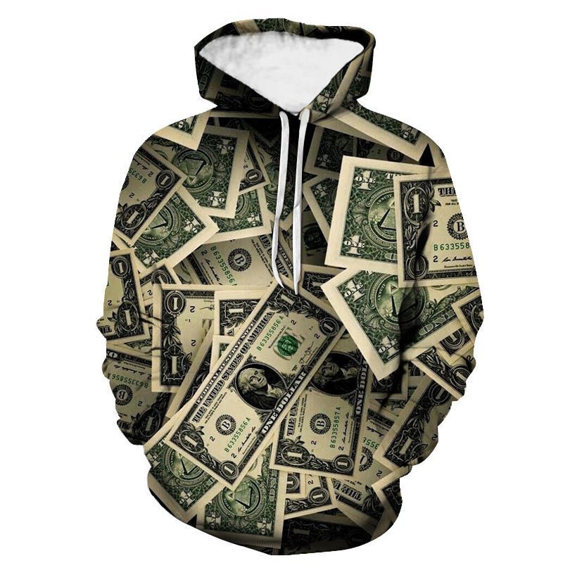 Trendy Fashion 3D Print Autumn Winter Men's Casual Pullover Hooded Sweatshirt Popular Hoodie