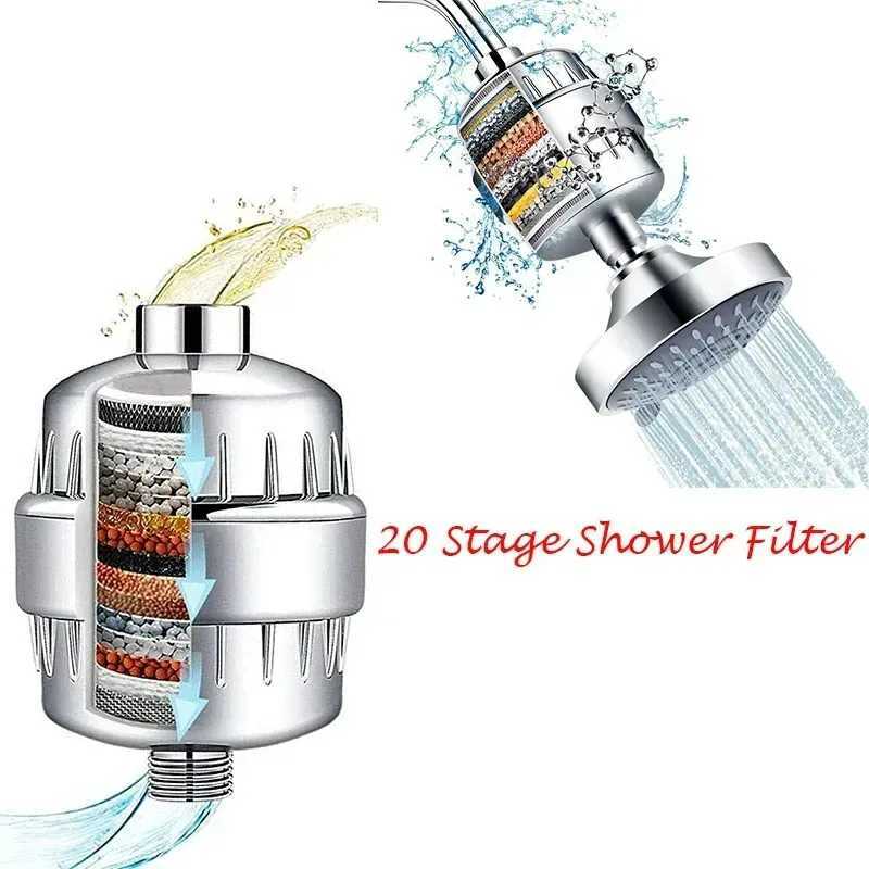 20 Stage Shower Hard Water Purification Filter Showerhead Activated Carbon Water Purifier Chlorine Removal Reduce Dry Itchy Skin C251220