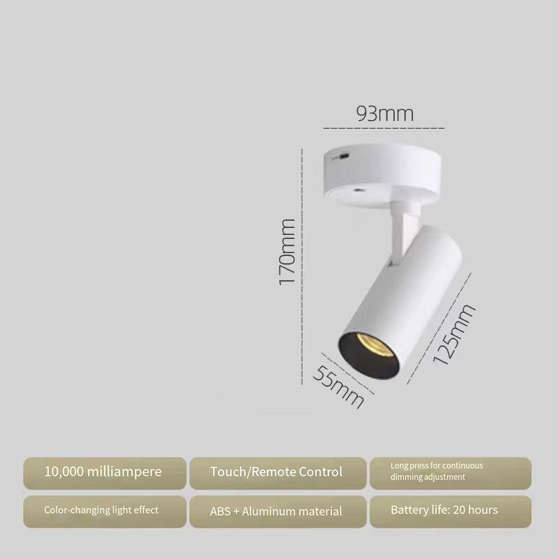 Charging spotlights - wireless remote control, magnetic attachment, track lighting, ultra-bright, no wiring, long battery life, suitable for living ro