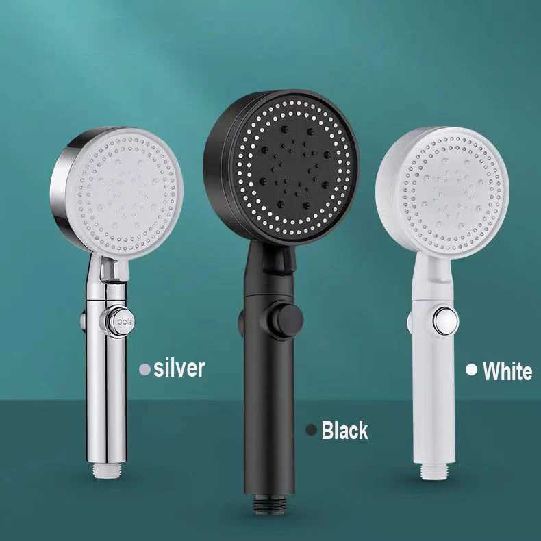Multifunctional booster shower head with 5 modes adjustable large water shower water-saving nozzle with one-touch water stop C251220