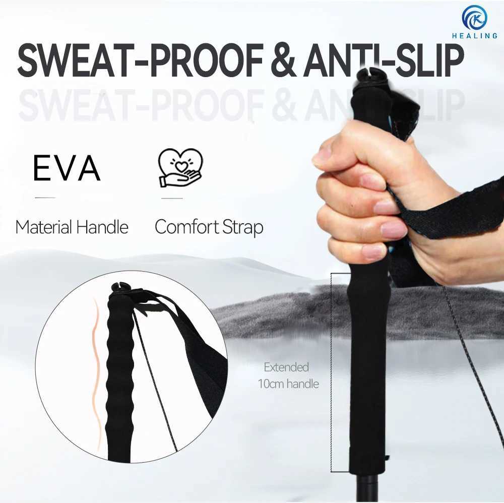 Ultralight 5-section folding Carbon Trekking Poles Walking Sticks Hiking Canes convenient trekking pole G2512201