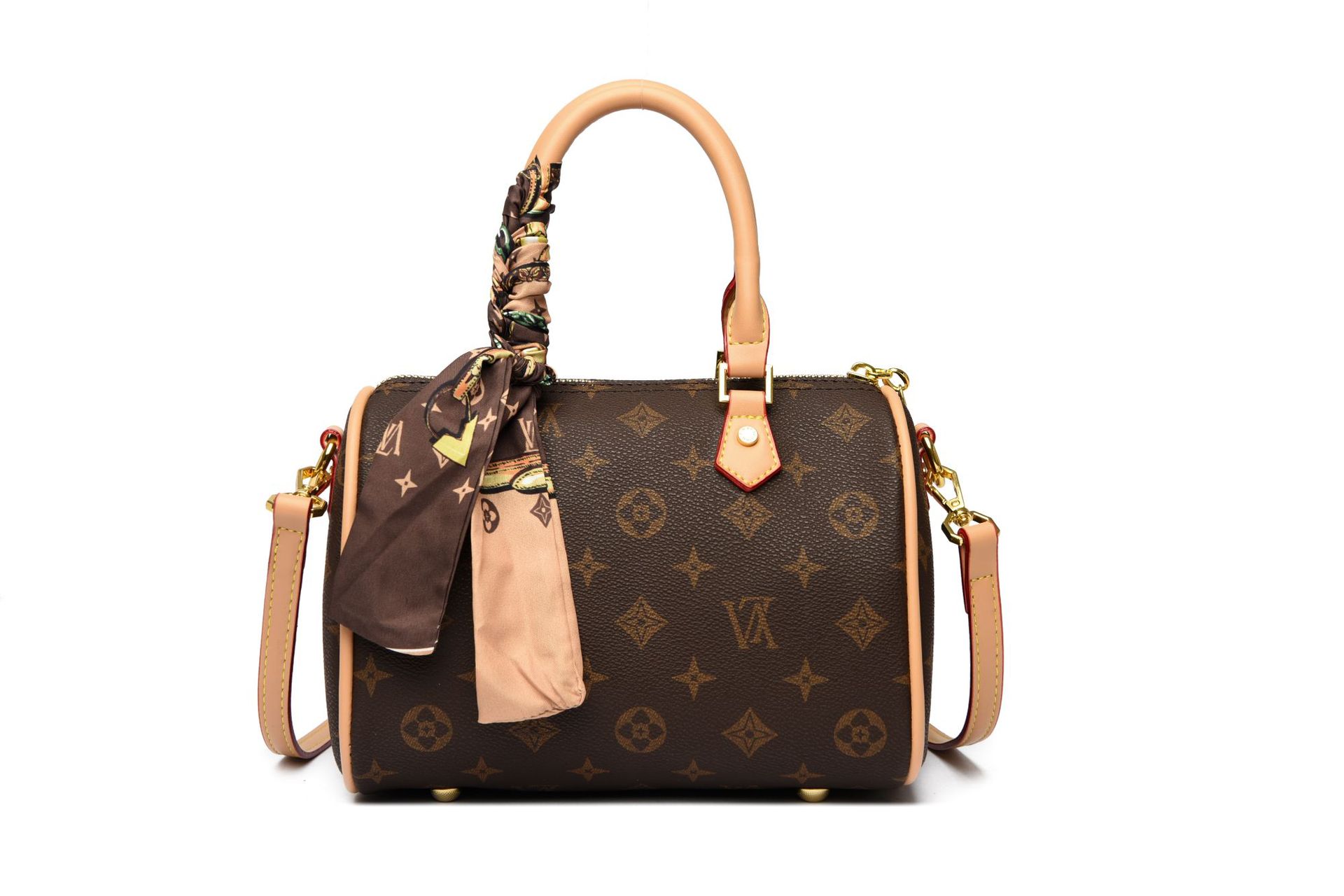 OULAIMEIZI Designer Bag 2025 New Fashionable Boston Bag Womens Retro Versatile Single Shoulder Cross body Bag brown yellow