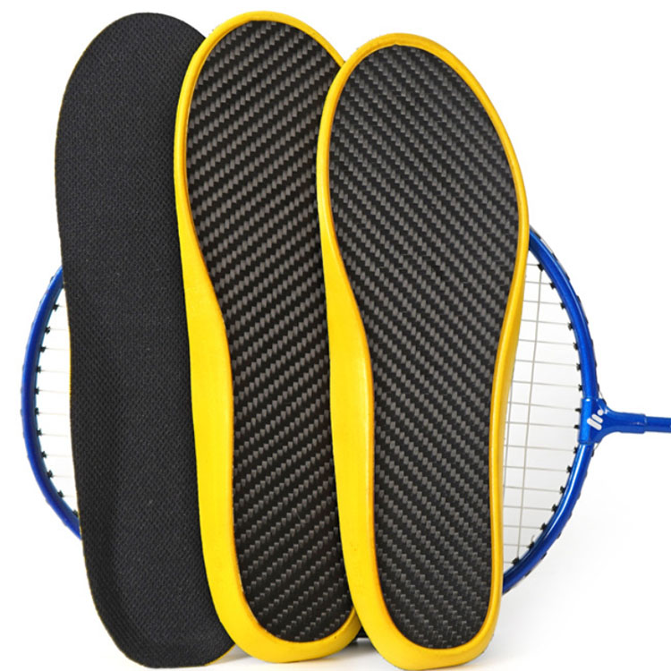 fashion Carbon Fiber Shock Absorption Insoles Stable High Elastic Basketball Carbon Insoles for Jumping Running