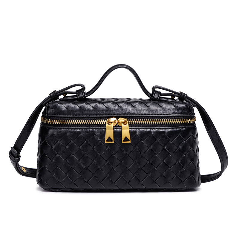 Fashion Bag 2026 Women's Woven Box Bag Zipper Closure Multi-Way Shoulder Crossbody Purse Free Shipping