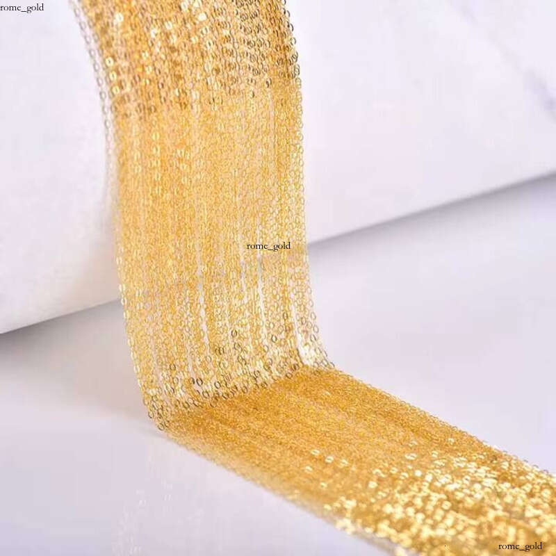 AU750 Yellow Rose Genuine Custom Thin O Chain 18k Pure Gold Necklace