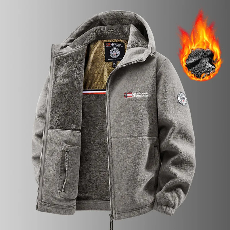 2026 AutumnWinter Mens HighQuality Winter Coat for MiddleAged and Elderly Youthful Fleece Jacket Warmth in Norway 251219