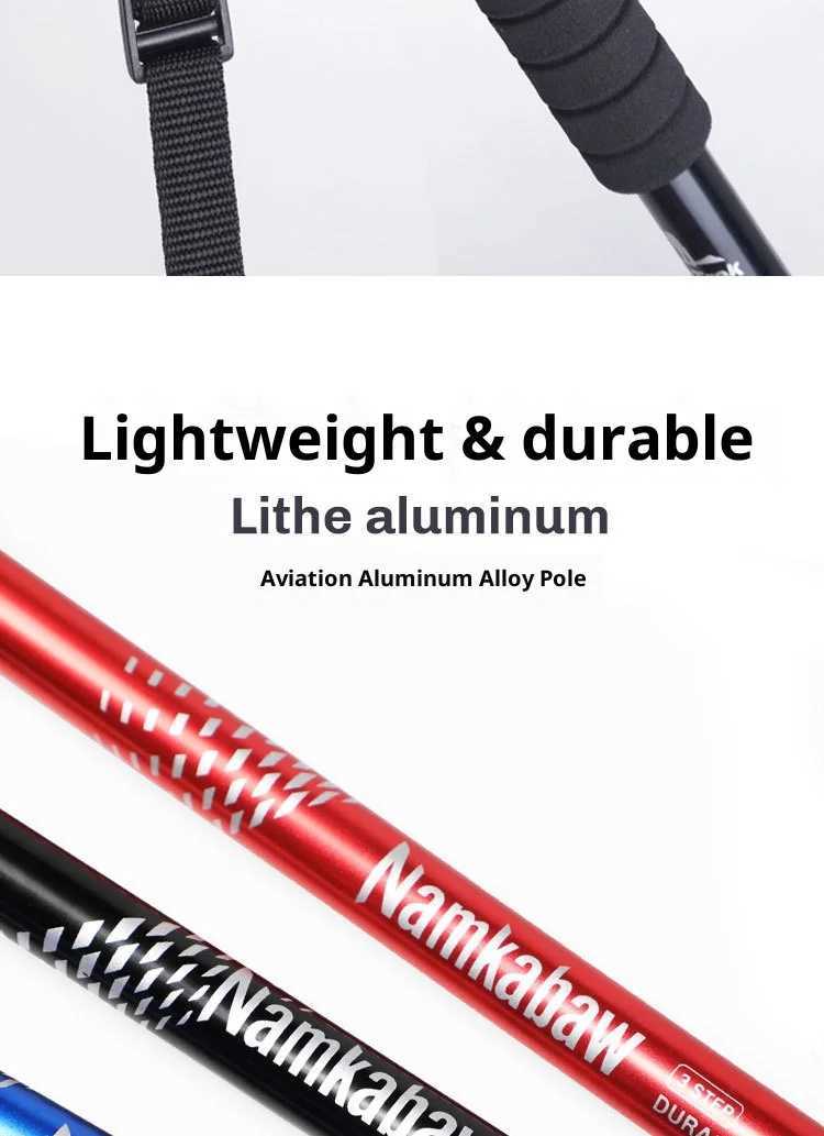 Aluminum Alloy Telescopic Trekking Poles Lightweight Elderly Walking Stick for Outdoor Hiking Travel G251220