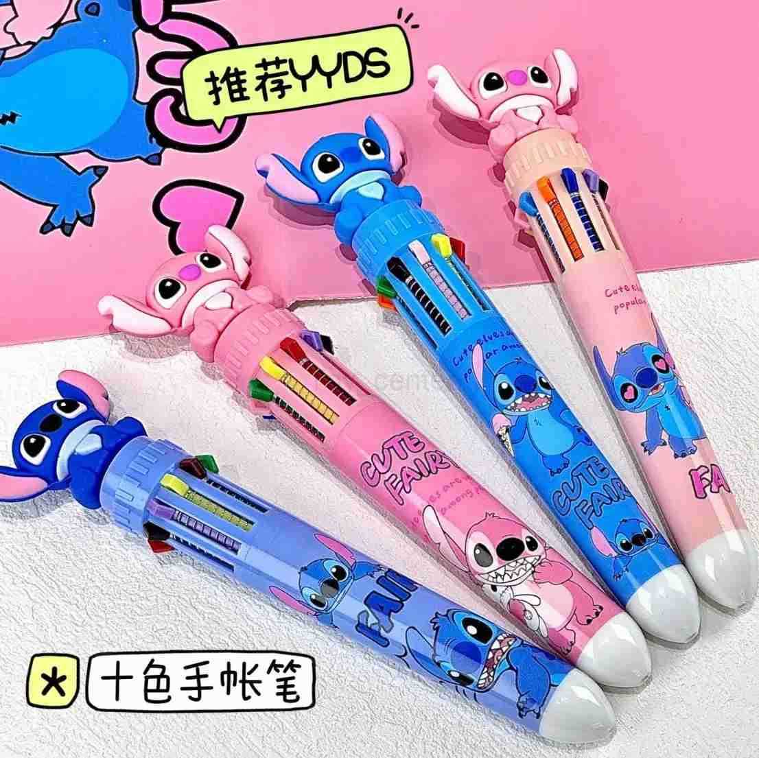 Disney 6/12/36 Pcs Cartoon Stitch Doll 10 Colors Ballpoint Pen Student Supplies Stationery Wholesale H251220