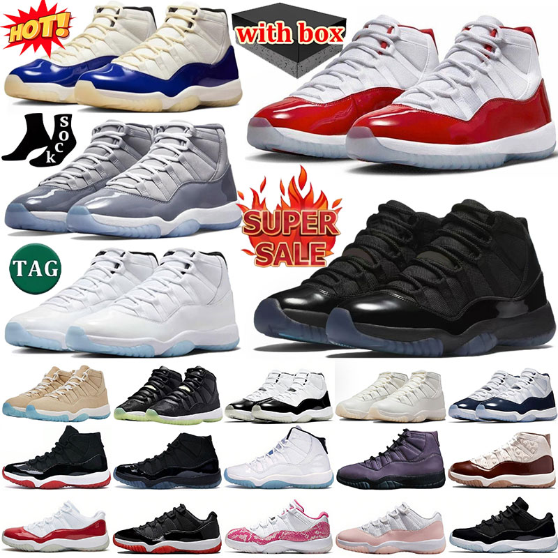 With Box Designer shoes Basketball Shoes 11s Women Men Gamma Blue Cherry Cool Grey Pearl Legend Blue Green Orange White Blue Mens Trainers outdoor Sports Sneakers