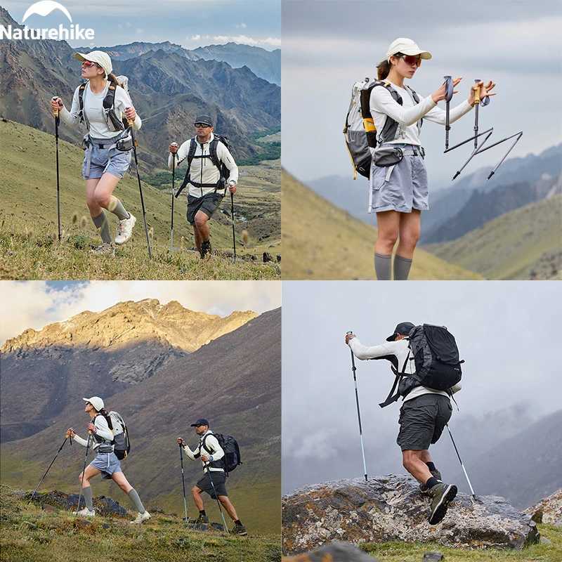 Naturehike 2025 Light Trail 5-EXT Five-Section Carbon Fibre Folding Trekking Pole Portable Storage Multi-Scene Support Pole G251220