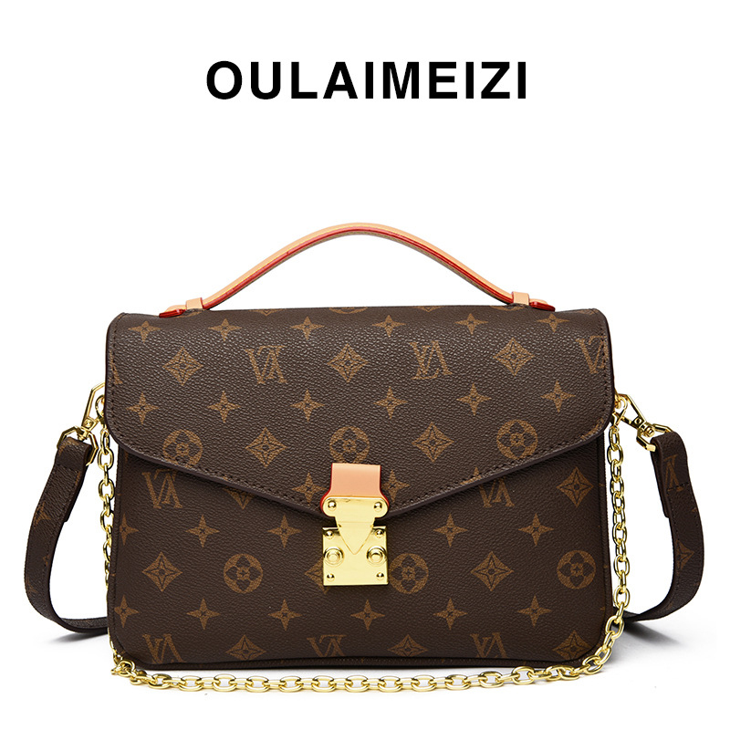 OULAIMEIZI Designer Bag 2025 new light luxury retro printed small square bag fashionable and casual cross body bag for women