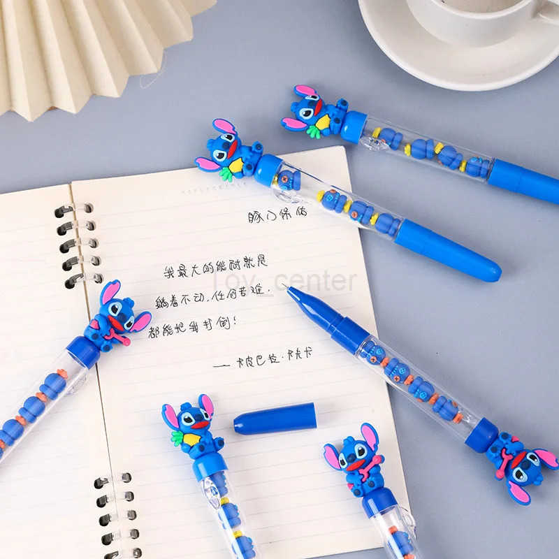 Disney 36pcs Gel Pens Stitch Suit Black 05mm Super Cute New Dolls Stacked Fun Diy Beaded Office Stationery Student Supplies H251220