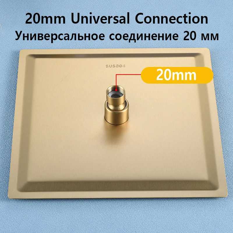 Top 1 Luxury Rushed Gold Shower Head Sus 304 Stainless Steel Bathroom Pressurized Rainfall Top Faucets Showers Heads Accessories C251220