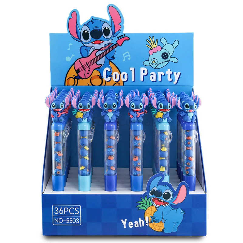 Disney 1/3/6/12/36pcs Stitch Gel Pen Lilo Stitch Brochette Le 05mm Black Press Sign Pen Student Stationery Wholesale Gifts H251220