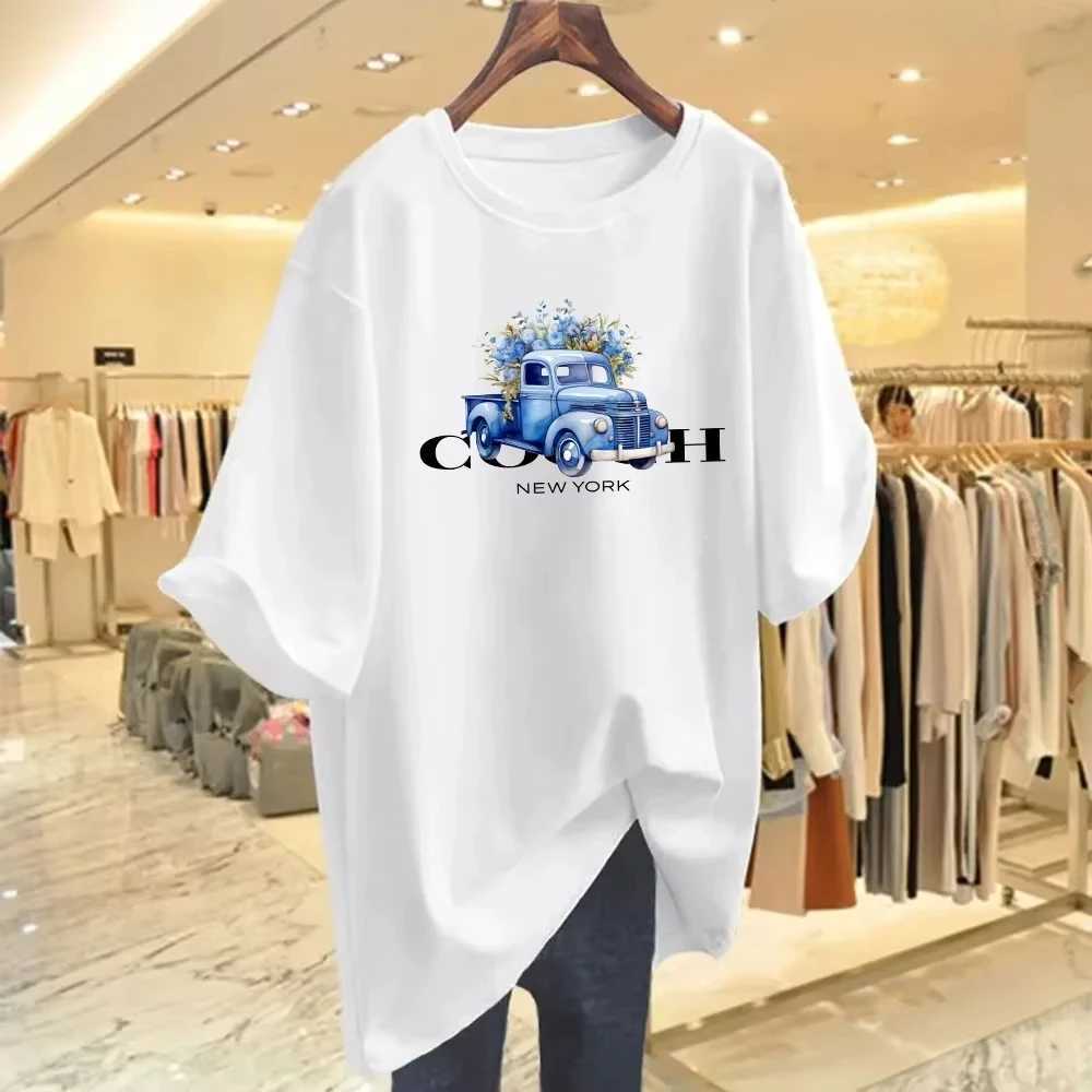 European Summer Trend Brand English Super Clear Print New Mens Loose Comfortable High Street Pure Cotton Breathable T-shirt C251220