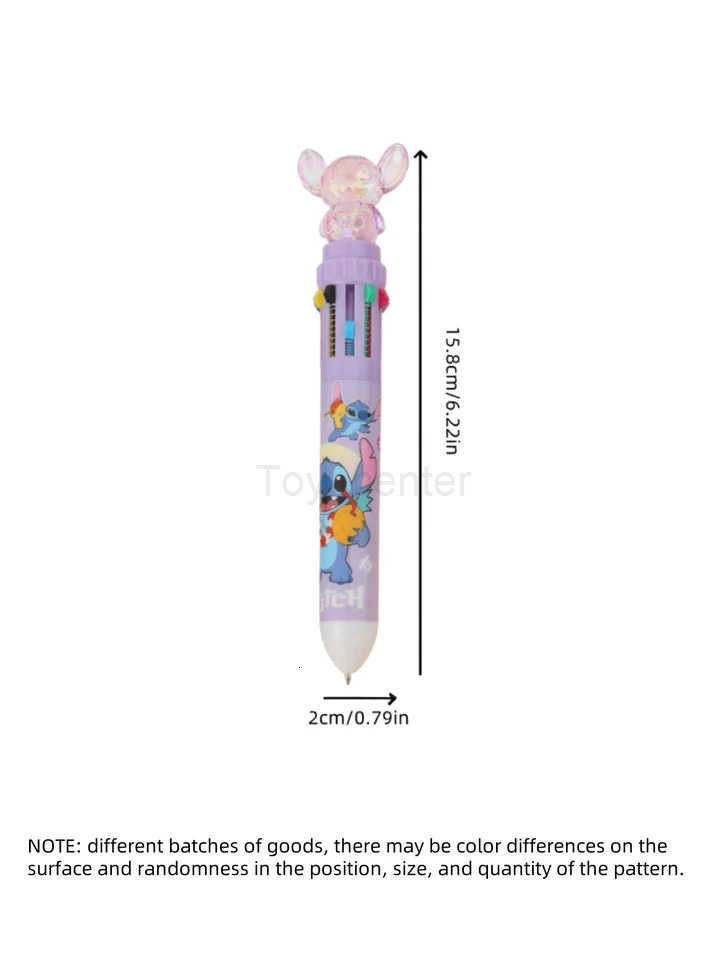 Disney 1/2/3pcs Stitch random style Press Ten Color Ballpoint Pen CartoonPen Stationery prefect for Christmas gift H2512201