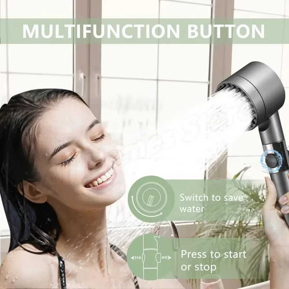 3 Modes Shower Head High Pressure Rain Faucet Shower Head with Massage Brush Rain Faucet Hand Shower Set Bathroom Accessories C251220