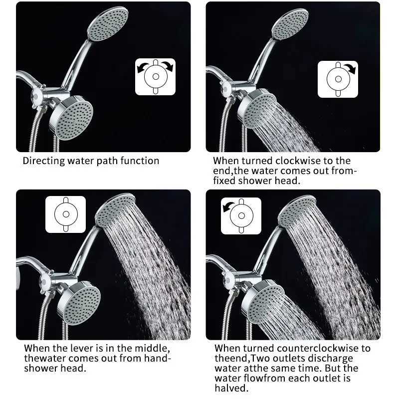 Handheld Shower Head Two In One Shower Long Hose Three Way Water Distributor Bathtub Showers Mounted Set Accessories C251220
