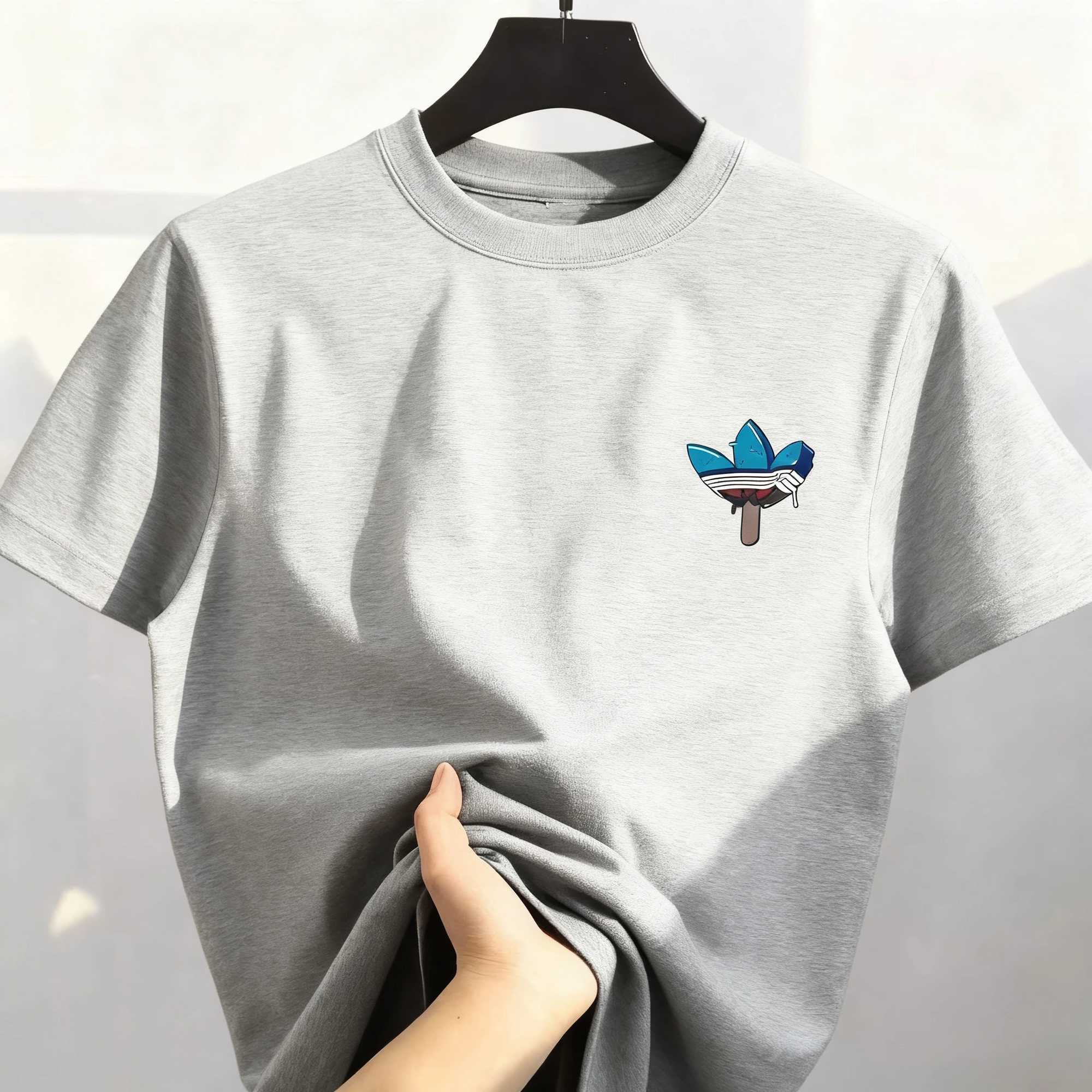 2025 New Best-selling Korean Street Pure Cotton Cartoon Printed Round Neck Heavy Mens and Womens Short-sleeved Leisure T-shirt C251220