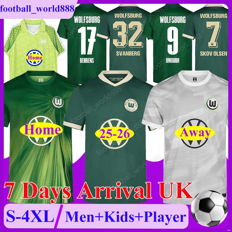 4XL Trikots VfL Wolfsburg 25 26 Soccer Jerseys PEJCINOVIC SVANBERG 2025 Football Shirts SKOV OLSEN AMOURA MAJER football kits JENZ ZEHNTER Men Kids Kit Socks Set