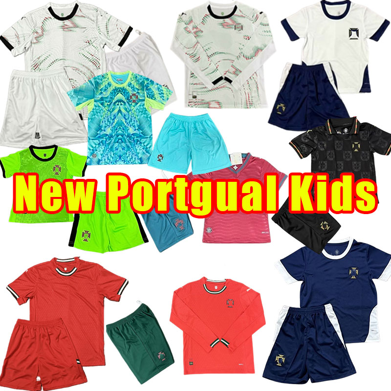 Kids Child 2025 2026 2027 Portugal soccer jerseys kids kit RONALDO JOAO FELIX home away football shirt BERNARDO Camisa de futebol full set child goalkeeper 16-28 long