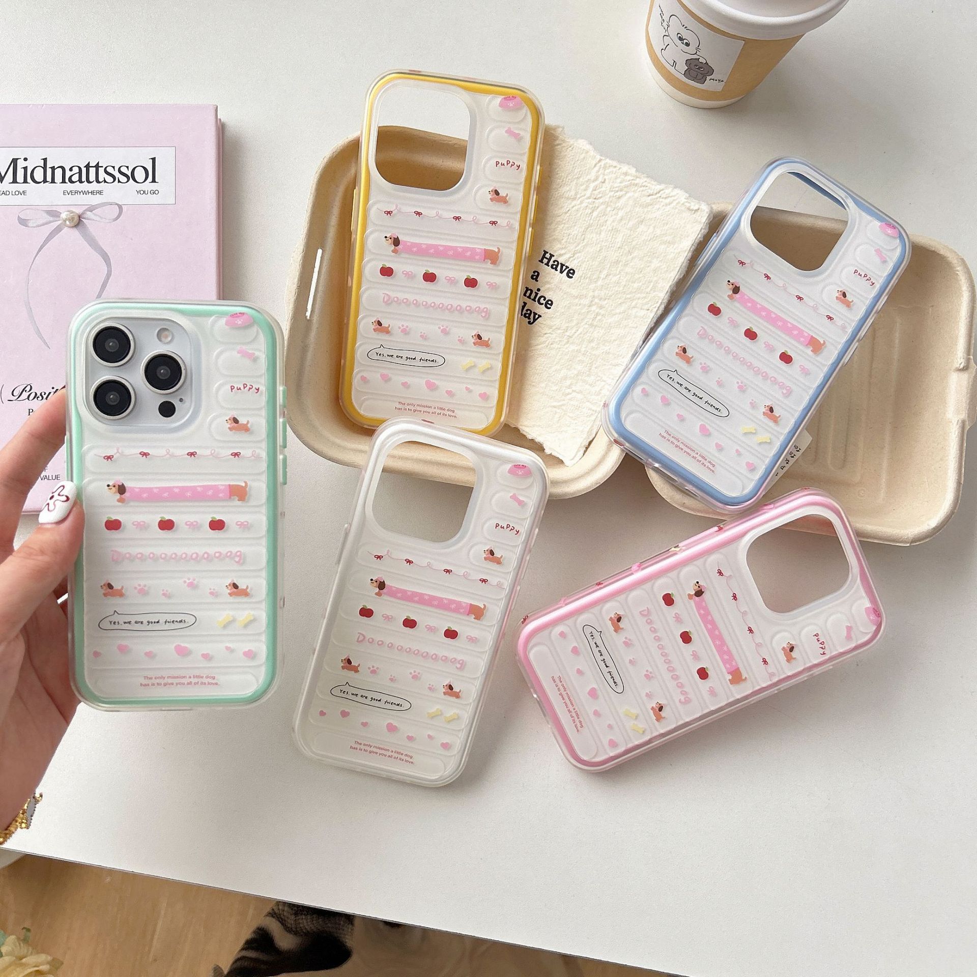 Luggage Dachshund Dog Apple 16 Pro Max Full Coverage IMD Phone Case Compatible with iPhone 17 Transparent 15