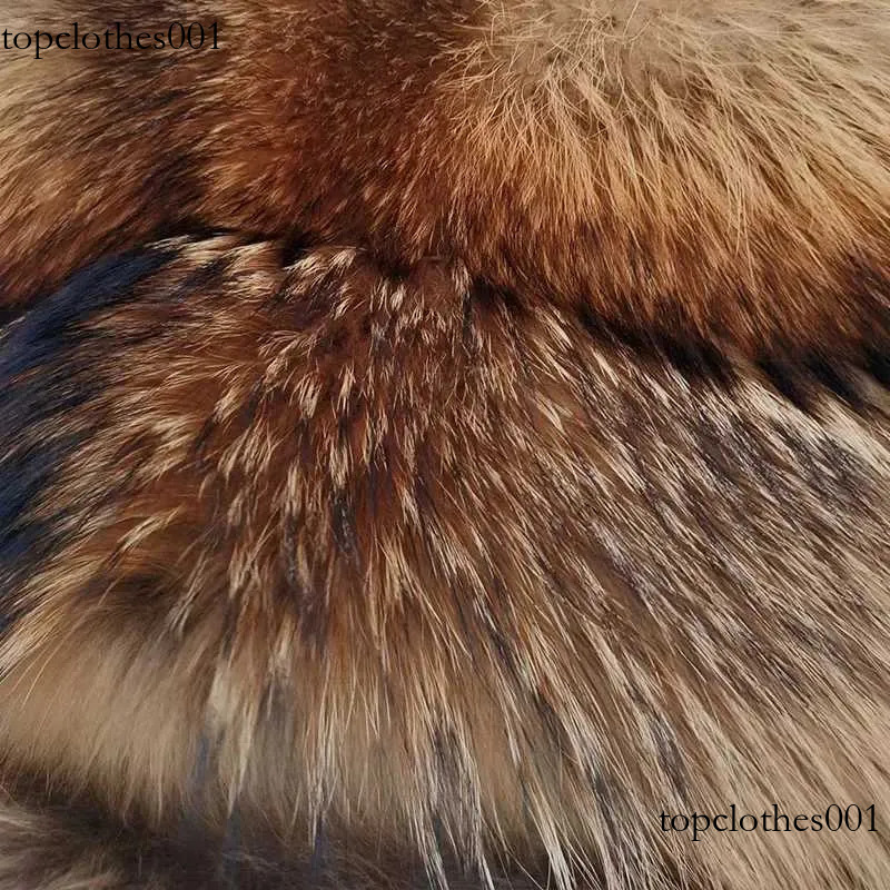 Women's Faux Real Fur Coat Womens Natural Raccoon Jacket Winter Warm High-Quality Long Style With A Hat H240705