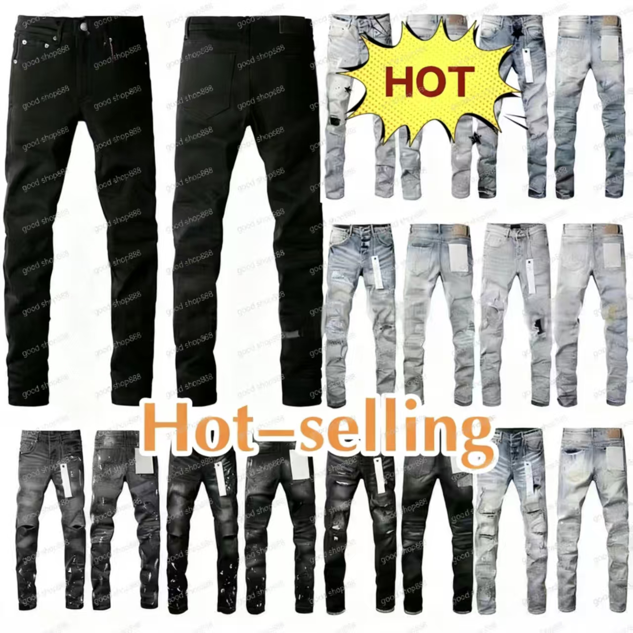 For letters Designer Pants Denim Trousers Mens purples brands jeans High Quality Straight Retro Ripped Biker Motorcycle Jean