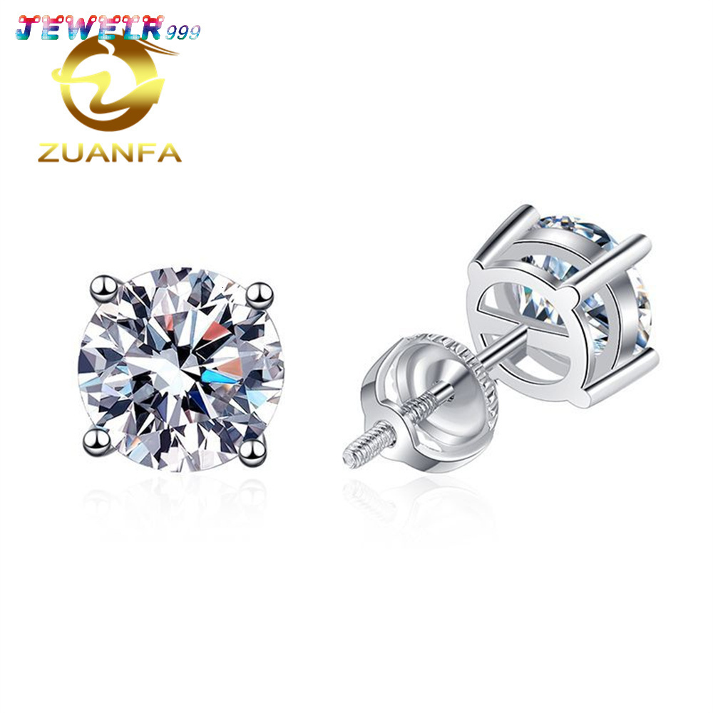Fast Shipping Wholesale Classical Stud Earrings 925 Sterling Silver Jewelry 5mm 65mm 8mm VVS Moissanite Stud Earrings