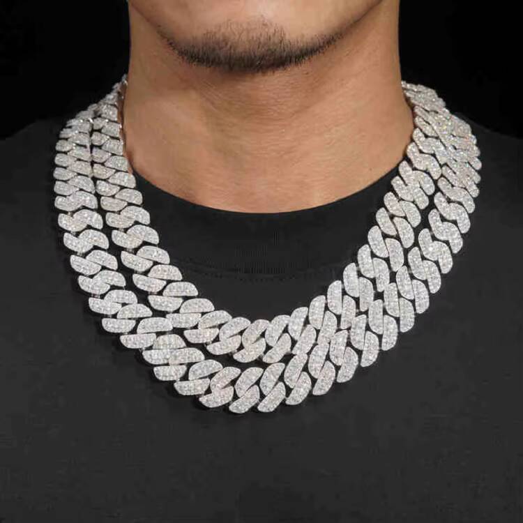 Wholesale Pass Diamond Test Hip Hop 925 Silver 2Mm 3Mm 4Mm 5Mm 65Mm Vvs Moissanite Diamond Necklace Cuban Link Moissanite Chain