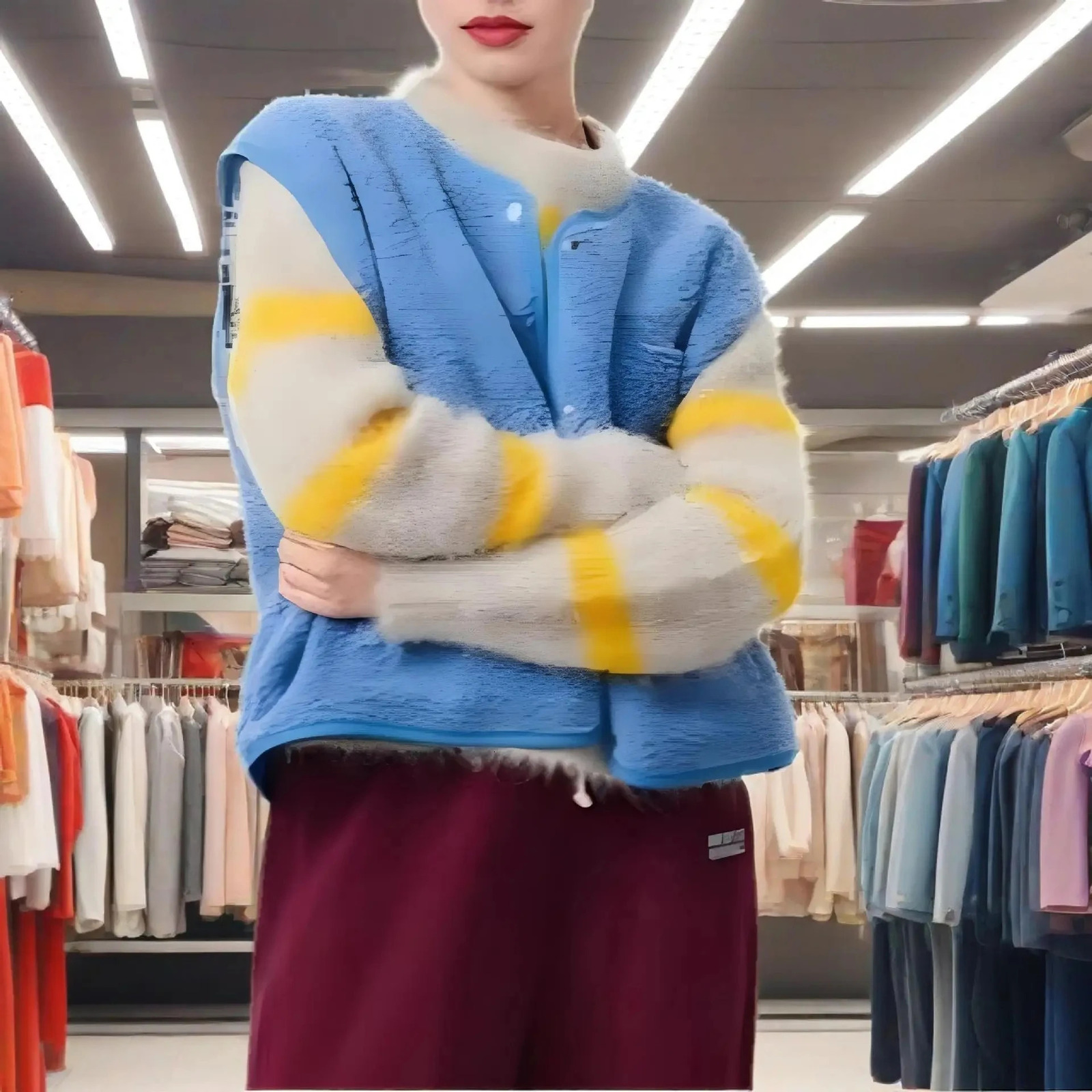 Womens Sleeveless Faux Fur Vest Top Fashionable Single Button Loose Fit Spring Autumn Outerwear round Neck 251219