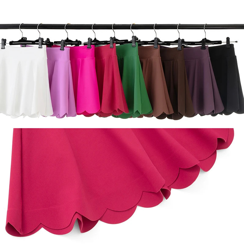 Women Summer Tennis Skirt Solid Color 2 In 1 Pocket Running Breathable Quick Dry Gym Shorts Female Workout Clothes 251219