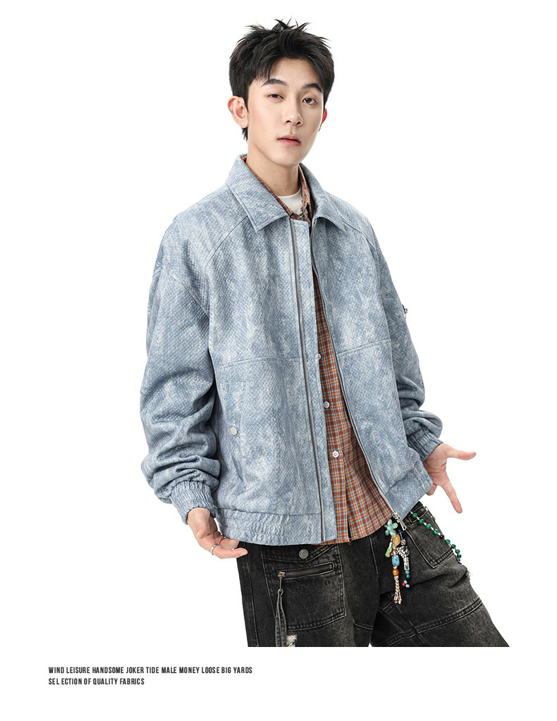 2025 New Arrival Men's Retro Tie-Dye Lapel Jacket | Autumn Winter Oversized Jacquard Streetwear Coat