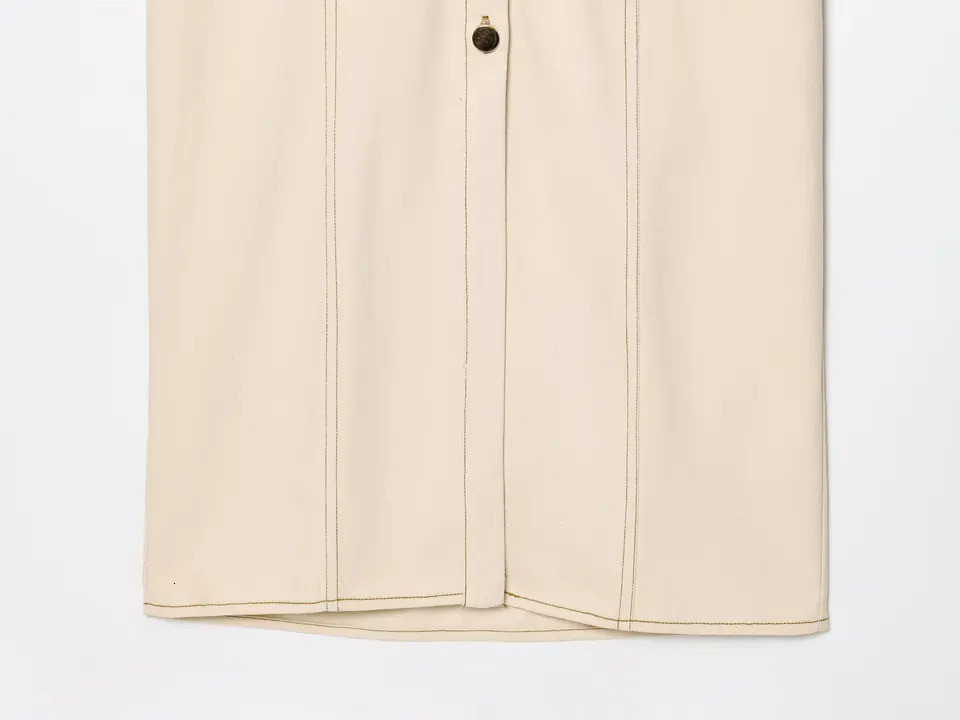 ETJ summer womens elegant fashion waist pleated Vneck shortsleeved temperament denim MIDI dress 251219